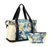 Y2k Style Funny Deer Grand sac de nuit multifonctionnel avec sangle réglable pour voyages d'affaires
