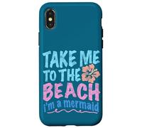 Y2K Take Me to The Beach I'm a Mermaid Retro 2000s Esthétique Coque pour iPhone X/XS
