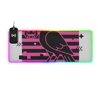 Y2k Tapis de souris de bureau lumineux et étanche Motif corbeau Rose Noir 90 x 40 cm