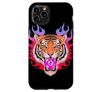 Y2K Tiger Tenant 8 balles Roses avec Flammes Coque pour iPhone 11 Pro