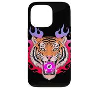 Y2K Tiger Tenant 8 balles Roses avec Flammes Coque pour iPhone 13 Pro
