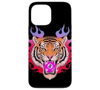 Y2K Tiger Tenant 8 balles Roses avec Flammes Coque pour iPhone 13 Pro Max