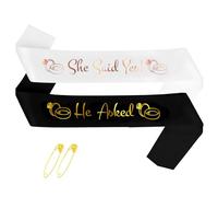 Y8XNXLJD Lot de 2 écharpes « He Asked & She Said Yes » pour fiançailles et enterrement de vie de jeune fille