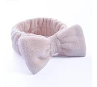Ya Fen Bandeau pour femme avec nœud en polaire corail pour maquillage spa