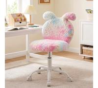Ya-Home Chaise de Bureau Enfant en Forme de Lapin,Fausse Fourrure,Rose | Dossier et Coussin Confortable,Réglable en Hauteur&Pivotant,Fauteuil pour Fille d'Etude Pour Chambre d'enfant