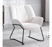 Ya-Home Fauteuils de Salon Moderne en Fausse Fourrure, Blanc