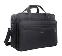 YA&JIE Grande mallette pour homme en toile de 15,6", 17", 19", sacoche pour ordinateur portable, sac de travail, sac messager de bureau, noir, X-Large