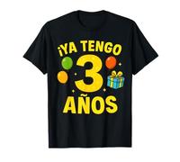 Ya Tengo 3 Años Diseño Colorido Espanyol Para Cumpleaños T-Shirt