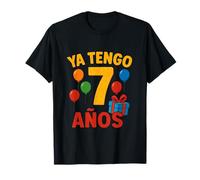 Ya Tengo 7 Años Diseño Colorido Cumpleaños Infantil Espanyl T-Shirt