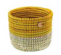 YAADU Panier Tressé - Cache-Pot et Rangement, Pot de Fleurs Africain, Décoratif pour Étagère et Plantes, Modèle Aduna (Jaune)