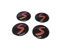 YaaGoo pour Mini 52 mm 2,05" de diamètre Autocollants de Couverture de Capuchon de moyeu de Roue de Voiture (4 pièces, Logo S)