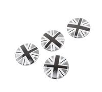 YaaGoo pour Mini 52 mm 2,05" de diamètre Autocollants de Couverture de Capuchon de moyeu de Roue de Voiture (4 pièces, Logo Gris Jack)