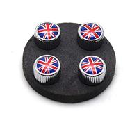 YaaGoo pour pneus Mini Cooper Lot de 4 bouchons de valve avec boîtier décoratif (Argent UJ)
