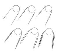 YAANBUNB 6 Pcs Aiguilles à Tricoter 2/3.5/4/5/6/9mm Aiguille Circulaire en Acier Inox Tricot 40cm Magic Loop Ronde pour Laine