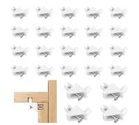 YAANBUNB Lot de 30 Supports Étagère Plastique avec Vis, Support Étagère Verre Armoire 5 mm, Support Plateau Verre Meuble, Consoles et Taquets pour Étagère, pour Réparation Armoire Placard Bibliothèque