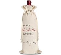 YAANUNULU Sac à vin avec inscription « I can't drink this but you can Pregnancy Annonce » - Cadeau pour grands-parents, révélation de grossesse pour tantes, amis, femmes, annonce de bébé