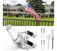 YAARHEJ Support de mât de drapeau sans perçage pour balustrade, support de mât de drapeau pour porche et clôture, balcon d'appartement, balustrade carrée - Deux méthodes d'installation - avec