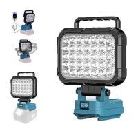 Yaasier Lampe Led Rechargeable Pour Batterie Makita 18V, 4800LM Baladeuse Lampe avec 2 Charg USB la Randonnée pour Jardin, Arrière-cour et Garag Travaux d'entretien Sans Batterie