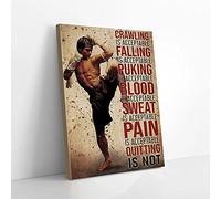 YAASIMOULE Abandonner n'est pas acceptable - Impressions sur toile de Muay Thai, art mural