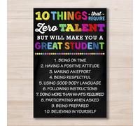 YAASIMOULE Affiche : 10 choses qui ne nécessitent aucun talent rentrée scolaire élève réussit gestion de classe décoration