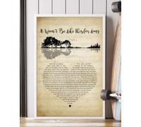 YAASIMOULE Affiche « Ça ne sera pas comme ça longtemps » avec paroles de la chanson guitare cœur portrait vintage art mural décoration d'intérieur