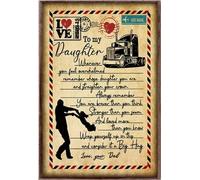 YAASIMOULE Affiche « Camionneur à ma fille : Quand tu te sens bien, serre-moi fort dans tes bras. Je t’aime, papa »