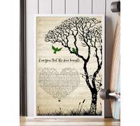 YAASIMOULE Affiche « Can You Feel The Love Tonight » avec paroles de la chanson cœur arbre oiseaux décoration murale d'intérieur