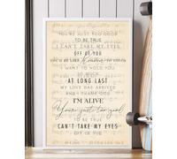 YAASIMOULE Affiche « Can't Take My Eyes Off You » avec paroles de la chanson, portrait, art mural, décoration d'intérieur