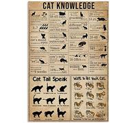YAASIMOULE Affiche Chat Connaissance Tableau Amour Animaux Vintage, Art Mural, Décoration Intérieure ANP237