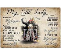 YAASIMOULE Affiche Couple de motards Ma vieille dame Tu es reine Je t'aime ton roi Paysage