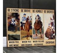 YAASIMOULE Affiche Courses de chevaux Soyez fort courageux humble dur à cuire paysage tous les jours
