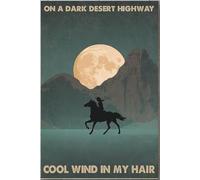 YAASIMOULE Affiche « Cowgirl dans un désert sombre » avec un cheval au galop - Décoration murale - Cadeau pour cavalière - Décoration de ferme - Impression sur toile encadrée - Idée d’encadrement