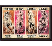 YAASIMOULE Affiche « Cowgirl Sois forte, courageuse et humble » - Décoration murale animalière - Cadeau pour les amoureux des chevaux - Décoration intérieure style ferme - Impression sur toile