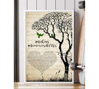 YAASIMOULE Affiche « Créer des souvenirs de nous » avec paroles la chanson « Cœur arbre oiseaux » décoration murale d'intérieur
