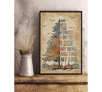YAASIMOULE Affiche d'art mural dictionnaire de décoration intérieure Camping et dans la forêt Je vais perdre tête trouver mon âme