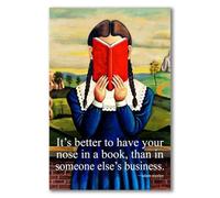 YAASIMOULE Affiche d'art mural « Mieux vaut avoir le nez dans un livre »