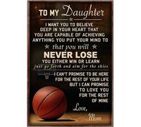 YAASIMOULE Affiche de basket-ball pour ma fille : Ne jamais perdre. Je veux que tu y croies. Je t'aime, maman.