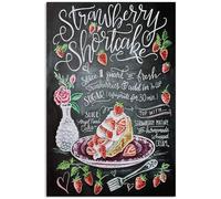 YAASIMOULE Affiche de pâtisserie « Fraise Short Cake » décoration murale
