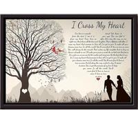 YAASIMOULE Affiche encadrée en toile mate avec paroles de « I Cross My Heart ».