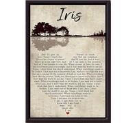 YAASIMOULE Affiche encadrée en toile mate avec paroles d'Iris, guitariste