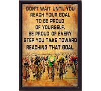 YAASIMOULE Affiche encadrée sur toile mate « Cyclisme : n’attendez pas d’atteindre votre objectif »