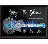 YAASIMOULE Affiche encadrée sur toile mate « Enjoy The Silence » de Depeche Mode, représentant une guitare signature.