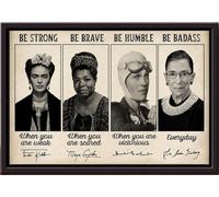 YAASIMOULE Affiche encadrée sur toile mate : Femme forte, courageuse, humble et badass