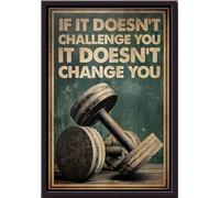 YAASIMOULE Affiche encadrée sur toile mate « Le fitness : si ça ne vous met pas au défi, vous n’avez aucune chance ».
