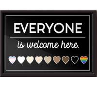 YAASIMOULE Affiche encadrée sur toile mate « LGBT Noir Tout le monde est le bienvenu ici »