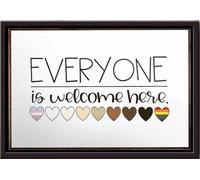 YAASIMOULE Affiche encadrée sur toile mate « Tout le monde est le bienvenu ici »