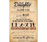 YAASIMOULE Affiche et toile de softball « À ma fille, Dieu dit que tu es… » Décoration murale, cadeau d’anniversaire pour fille