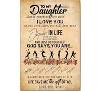 YAASIMOULE Affiche et toile de volley-ball « À ma fille, Dieu dit que tu es… » Décoration murale, cadeau d’anniversaire pour fille