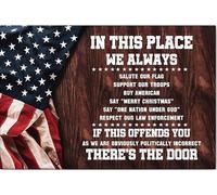 YAASIMOULE Affiche et toile « Ici, nous saluons le drapeau » - Décoration murale patriotique