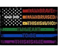 YAASIMOULE Affiche et toile LGBT personnalisées « C'est moi, je suis courageux » - Décoration murale inspirante et motivante avec nom personnalisé pour la maison